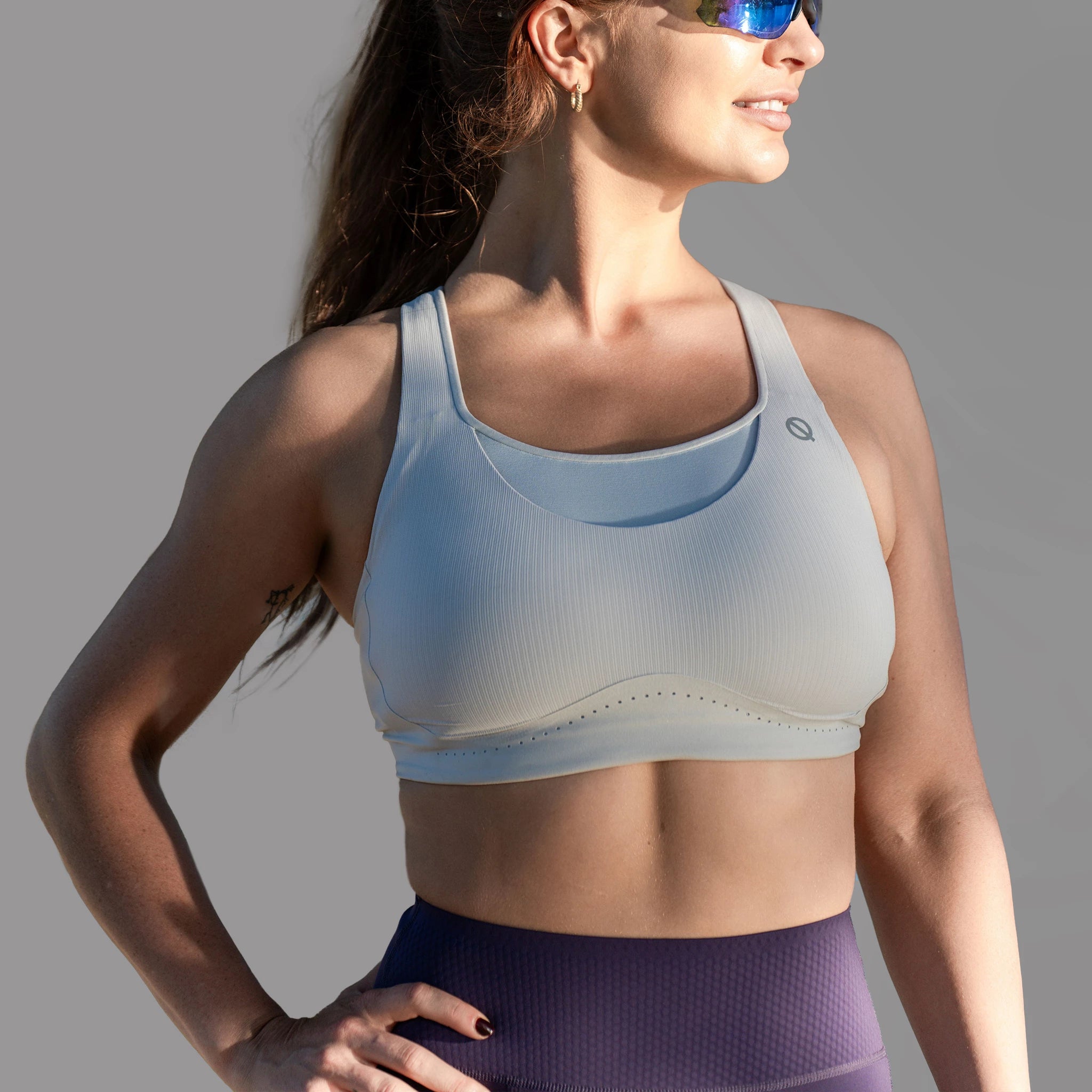 High support sports bra gray