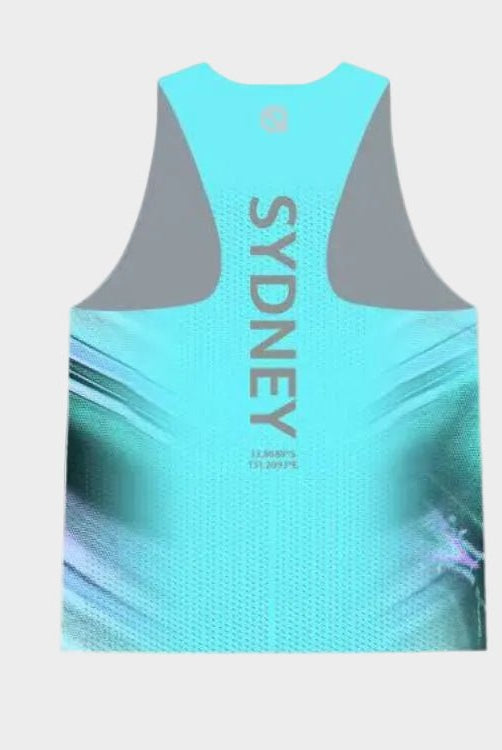 MasterWick Men's Race Singlet Sydney 2026 Limited Edition - Sydney Mirage - QK Running