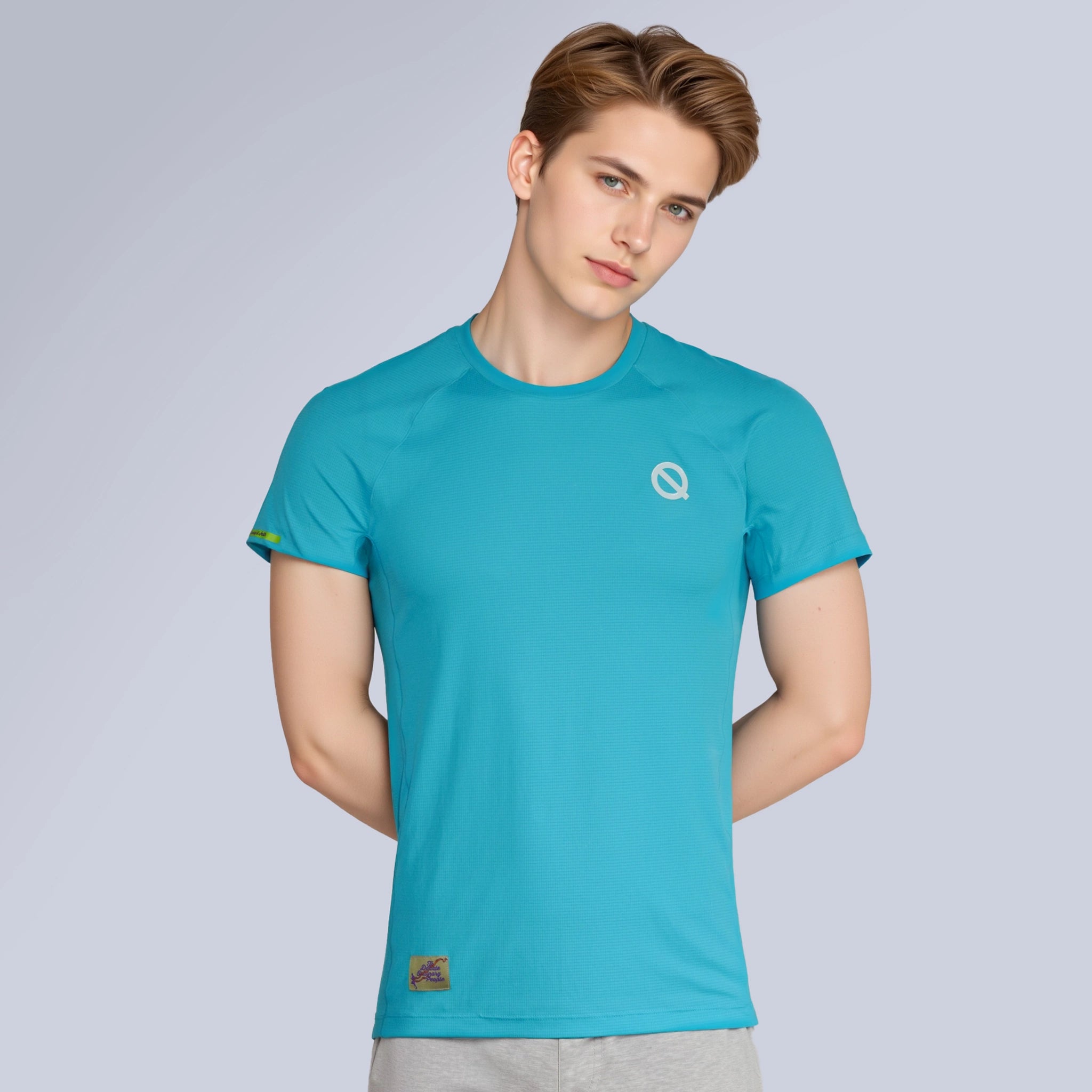 Men Air Mesh T-shirt celadon green color