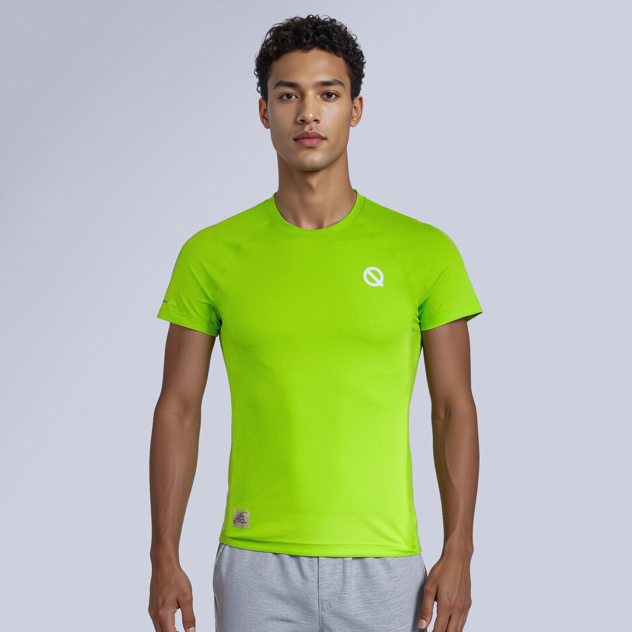 Men Air Mesh T-shirt lime green color
