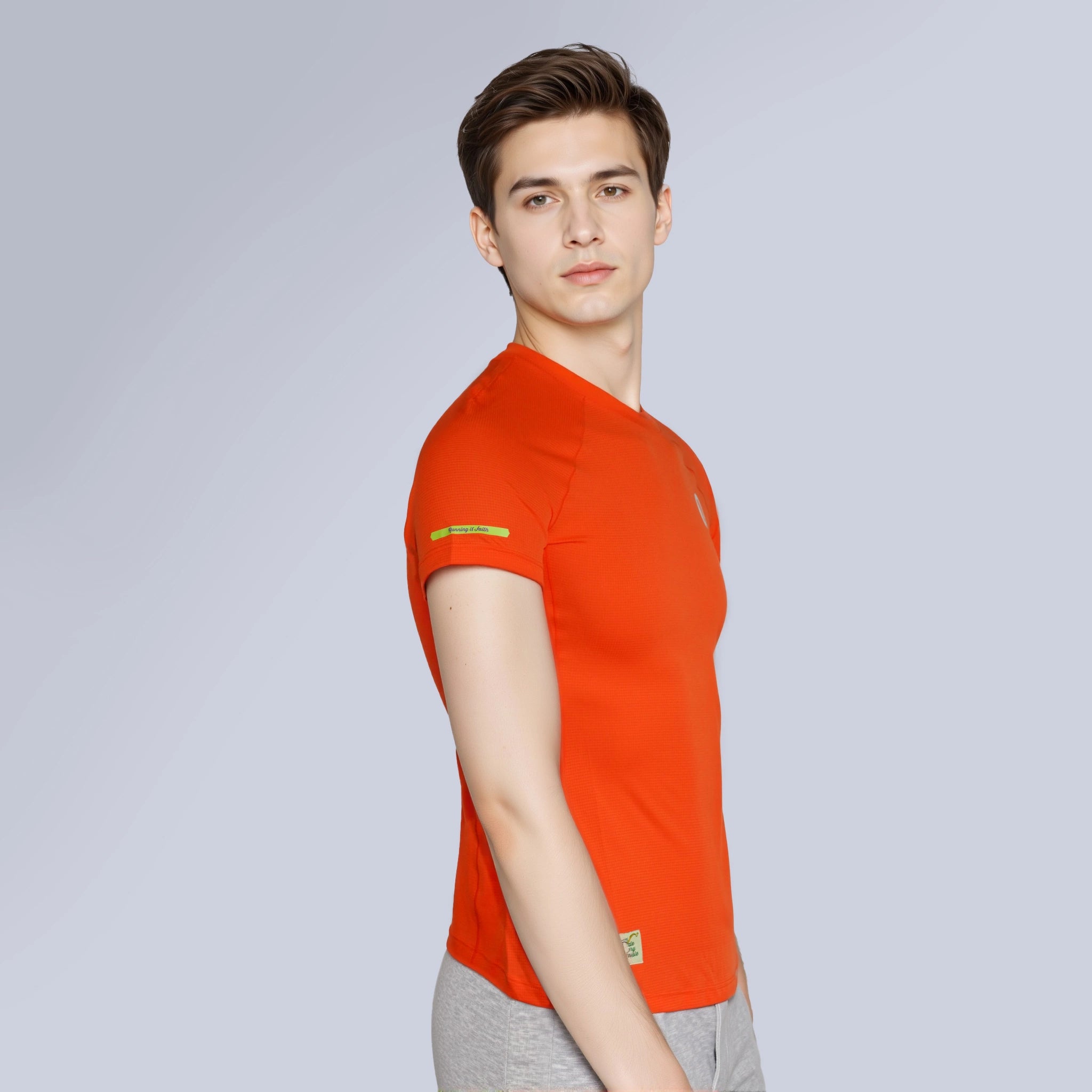 Men Air Mesh T-shirt orange color