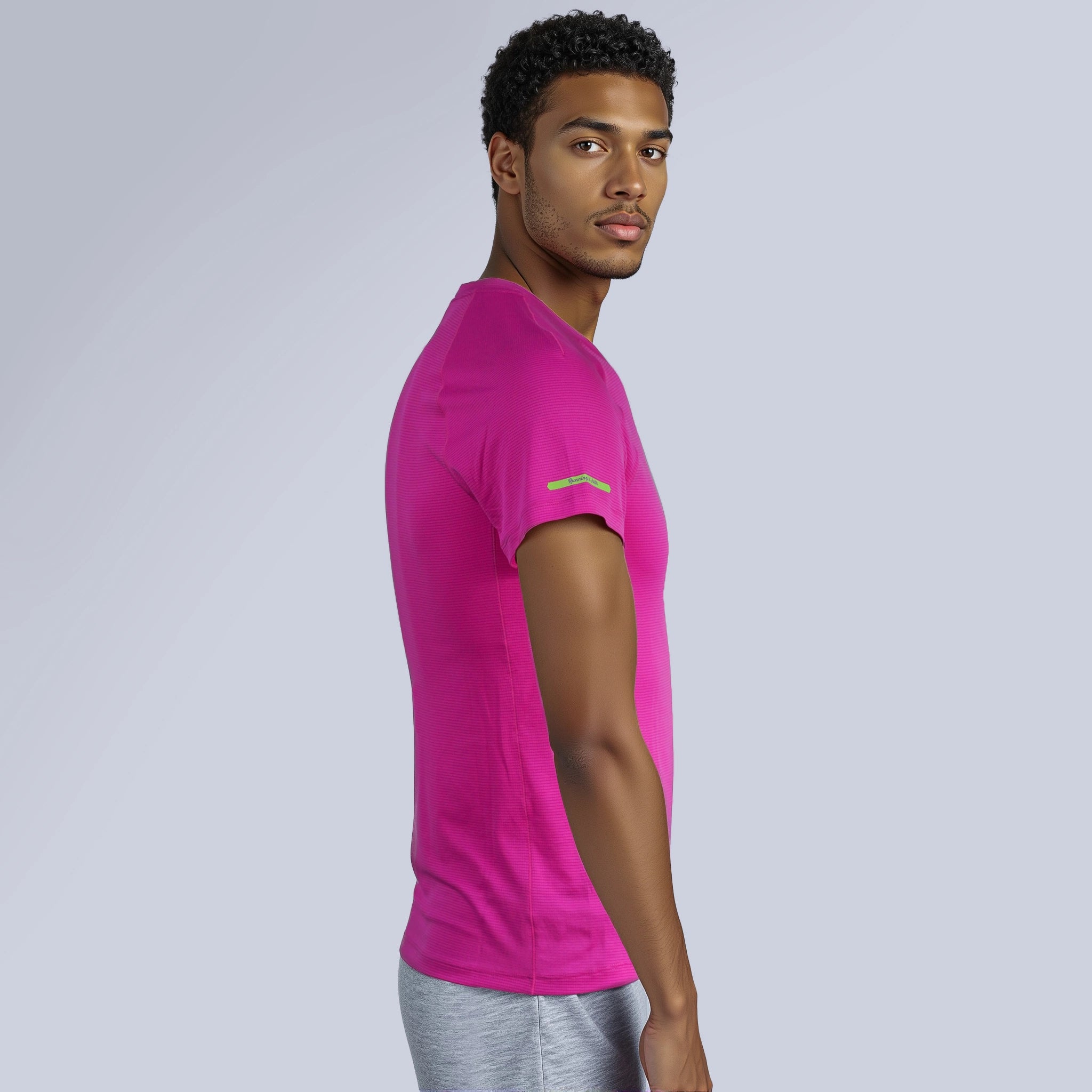 Men Air Mesh T-shirt pink color