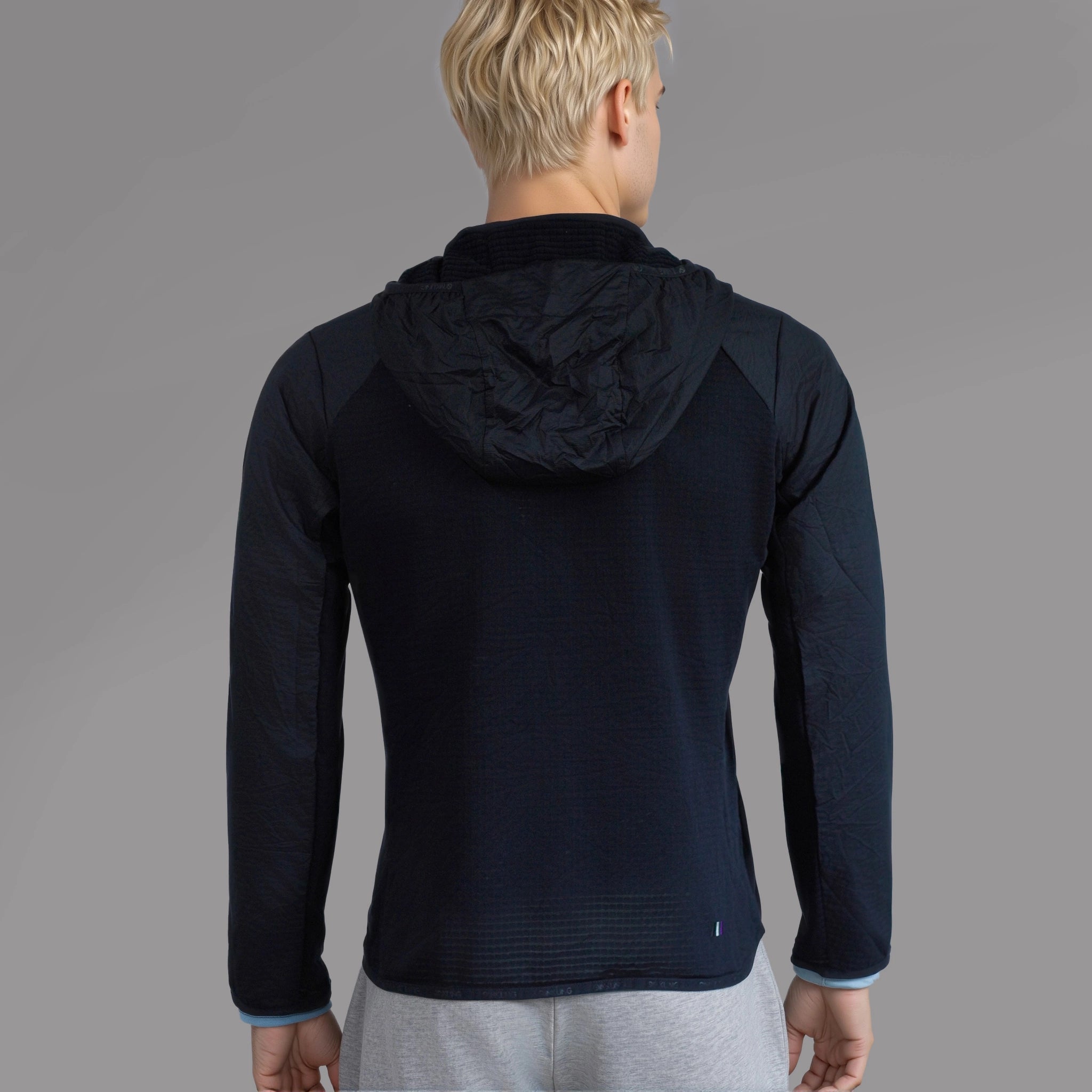 Men thermal hoodie black