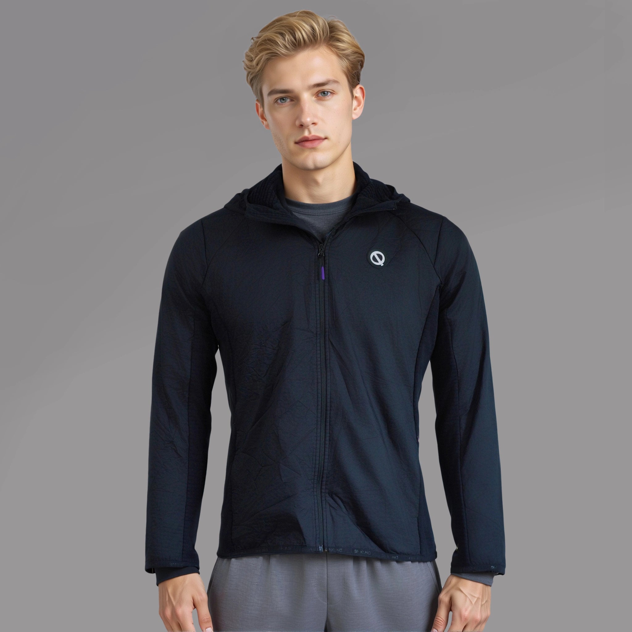 Men thermal hoodie black