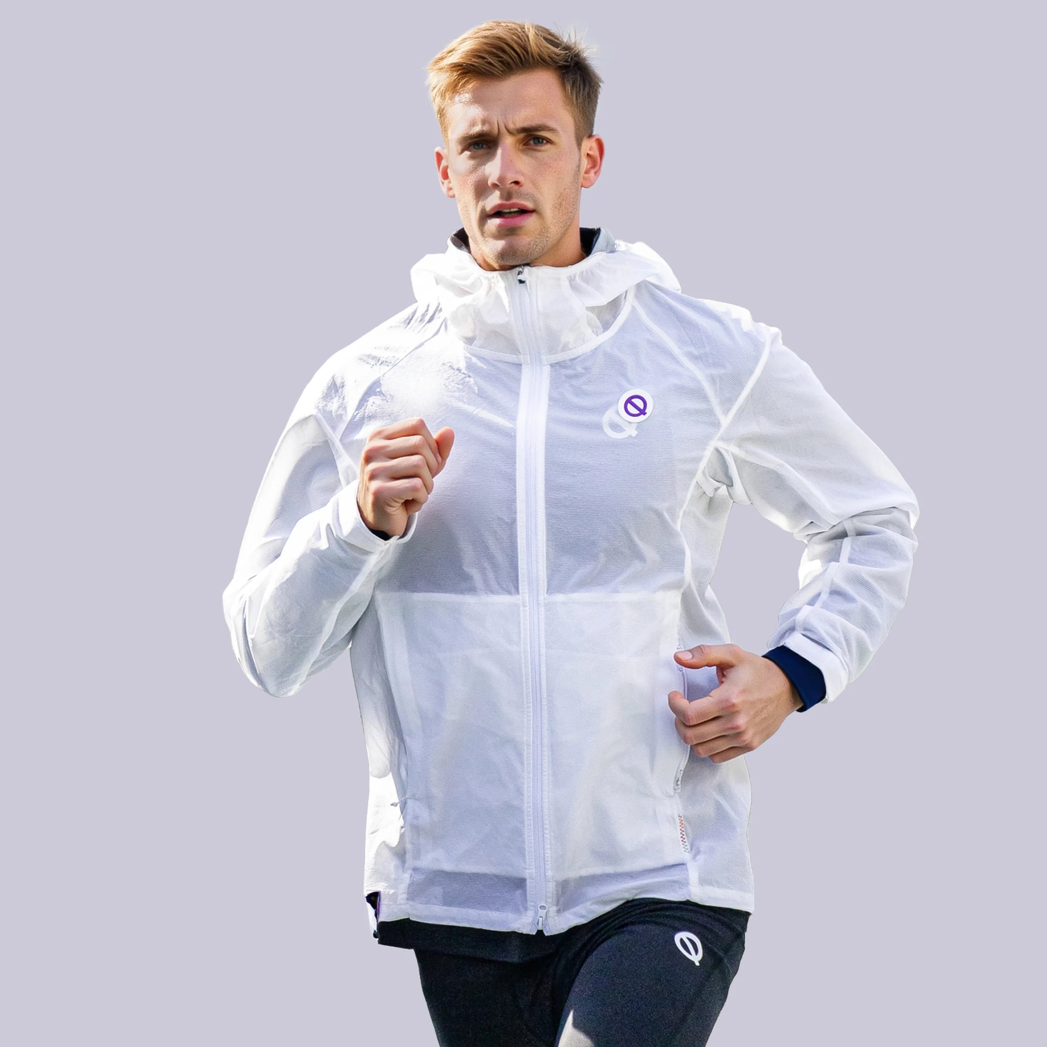 Men Wind Breaker Running Jacket white