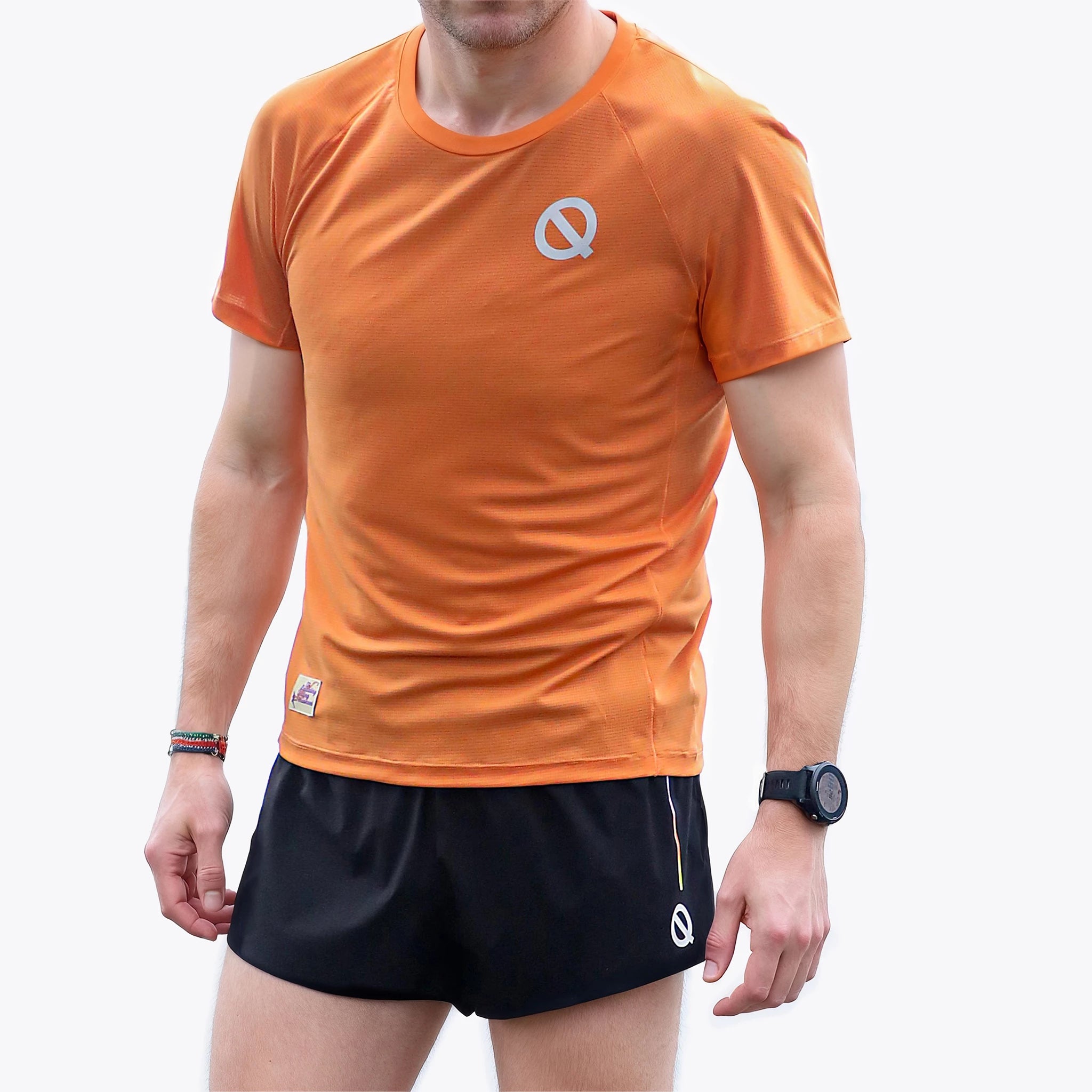 Mens breathable air mesh T-shirt orange