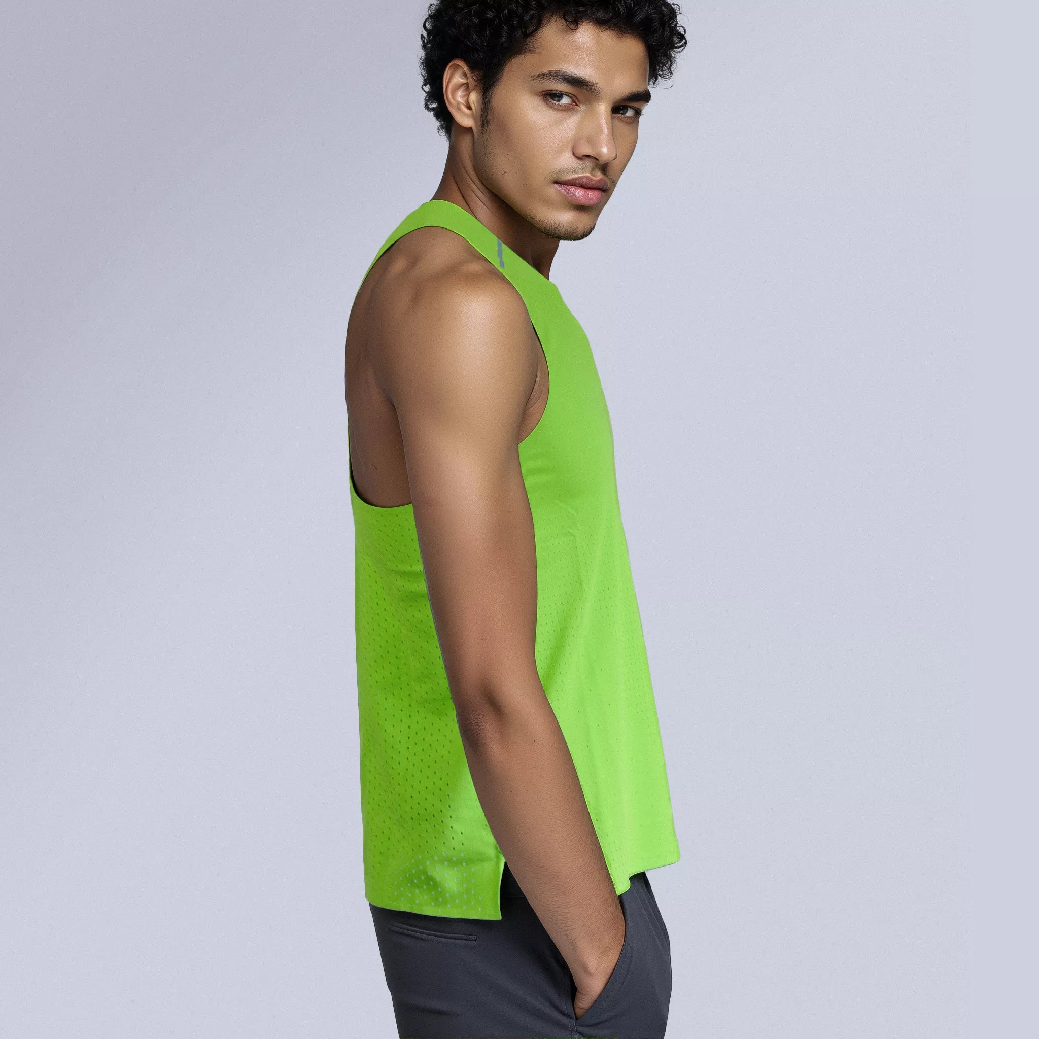 Men Sweat Master Tank lime green