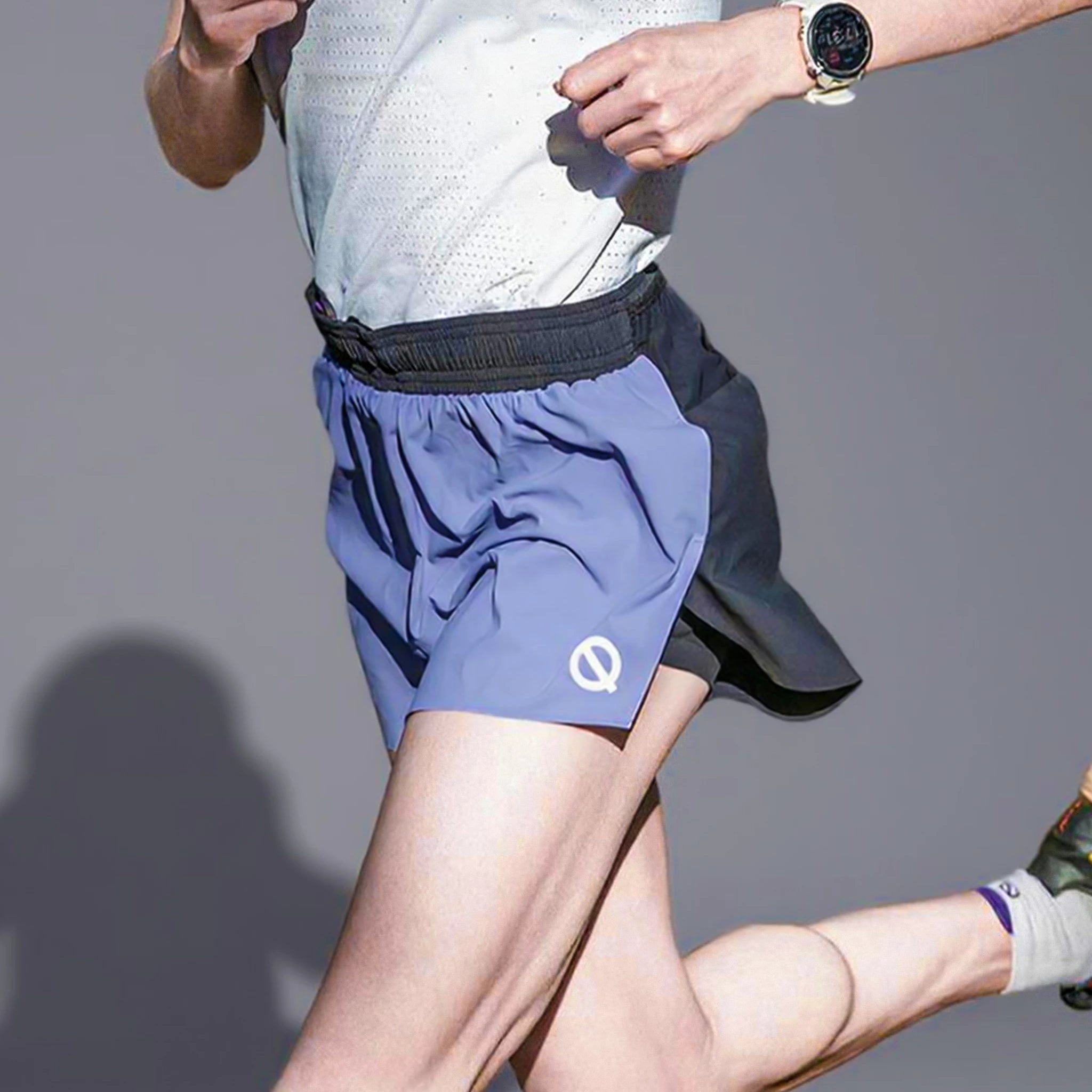 Mens Phantom Split Shorts in blue black color