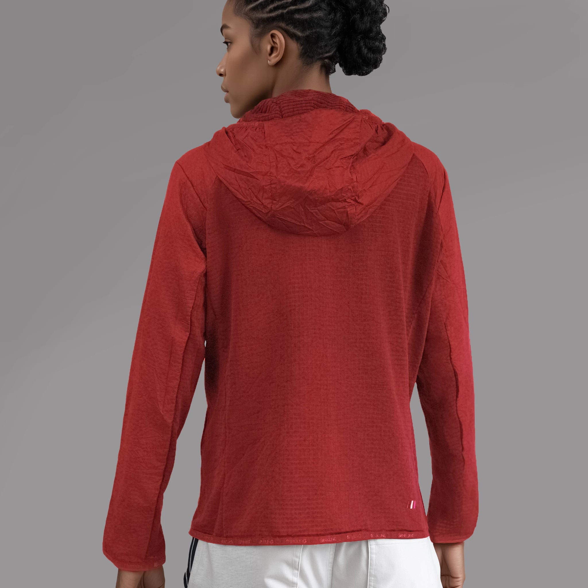 Women Thermal Hoodie red