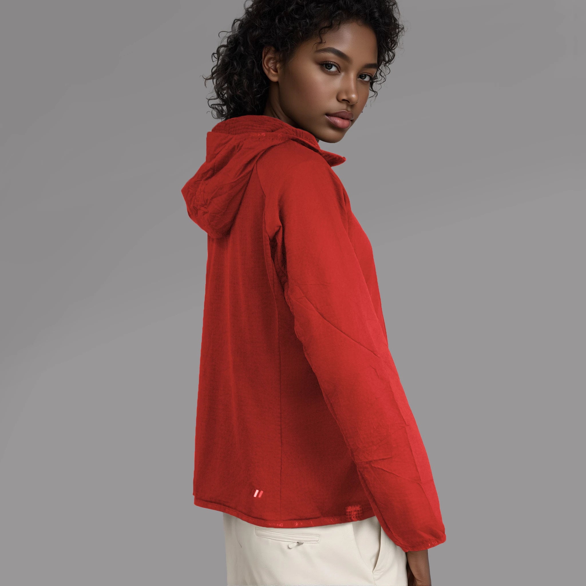 Women Thermal Hoodie red