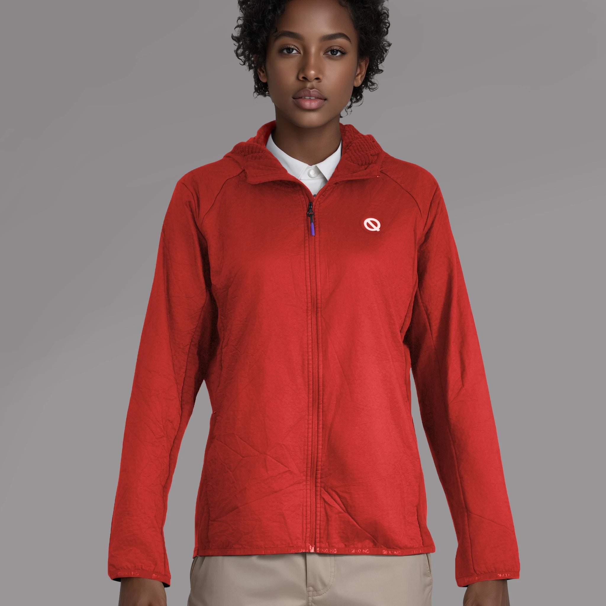 Women Thermal Hoodie red