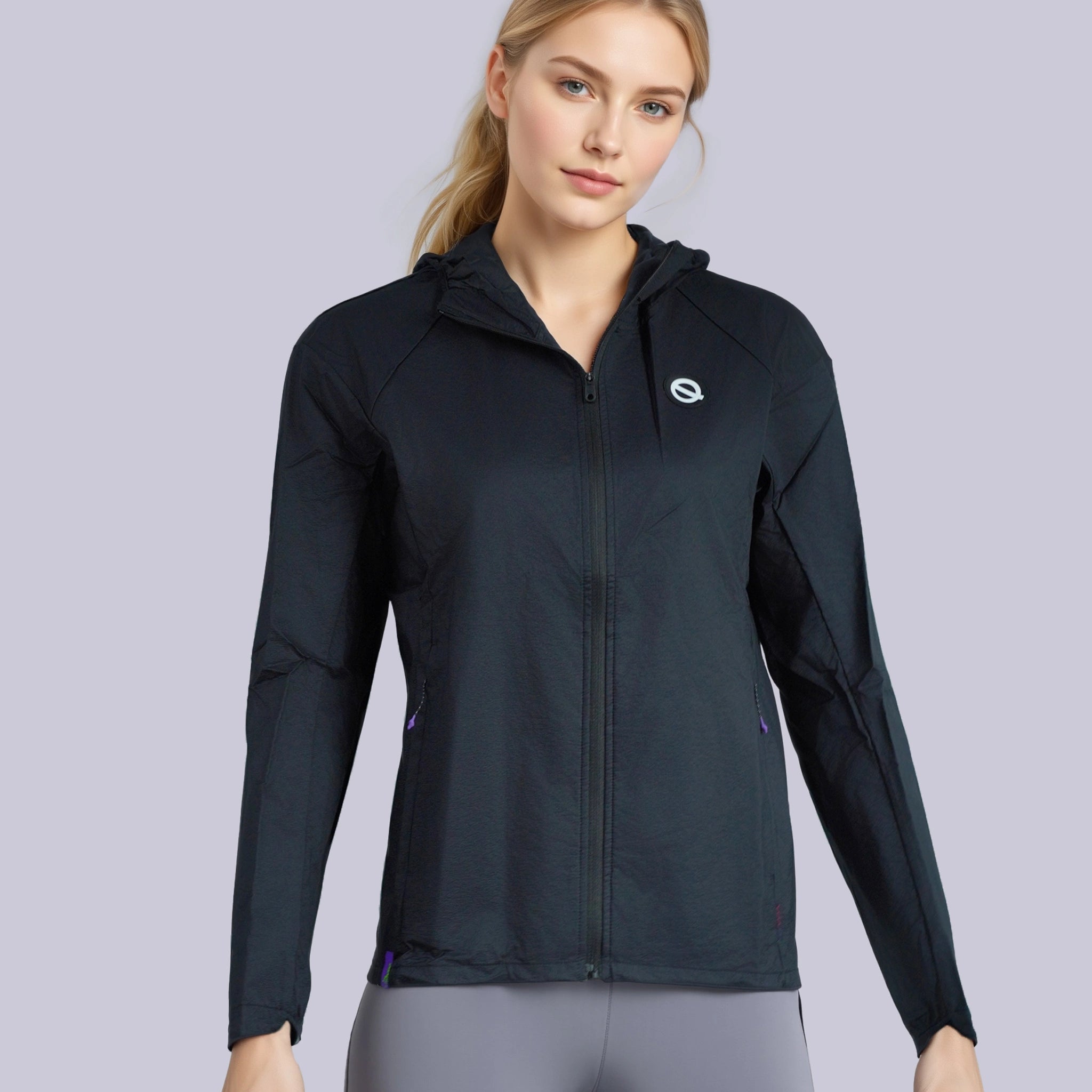 Women wind breaker jacket black