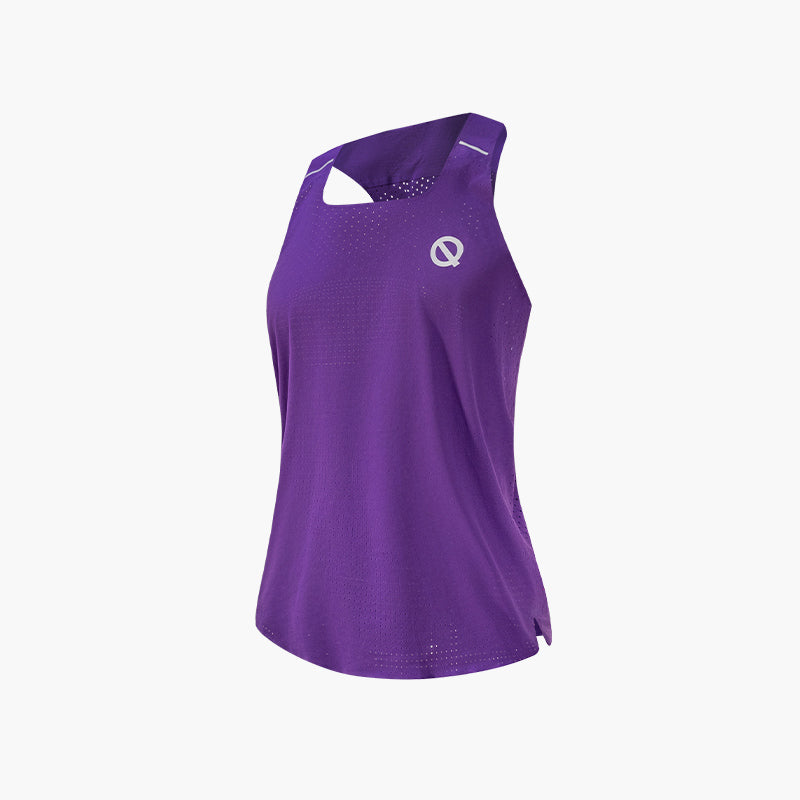 QK women's sweat-wicking quick-drying sleeveless singlet deep purple