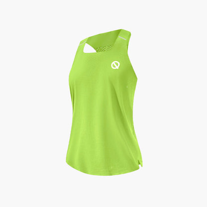 QK women's sweat-wicking quick-drying sleeveless singlet lime green