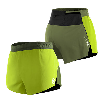 QK women's StrideFlex 3-Inch lined short olive green