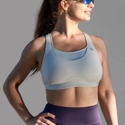 High support sports bra gray