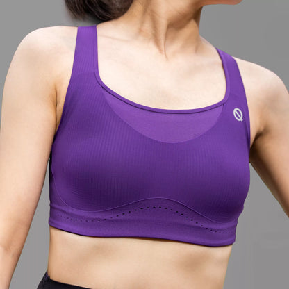 High support sports bra purple