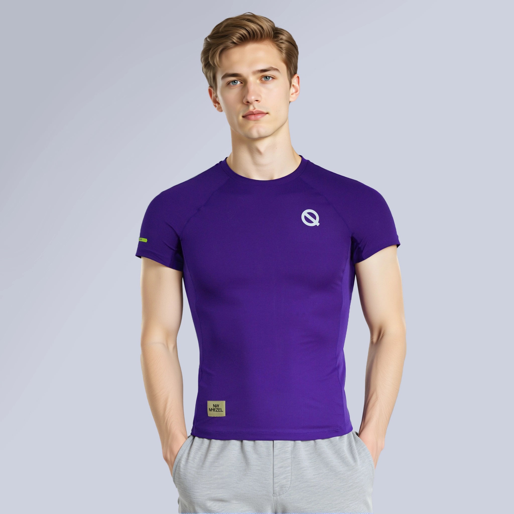 Men Air Mesh T-shirt purple color