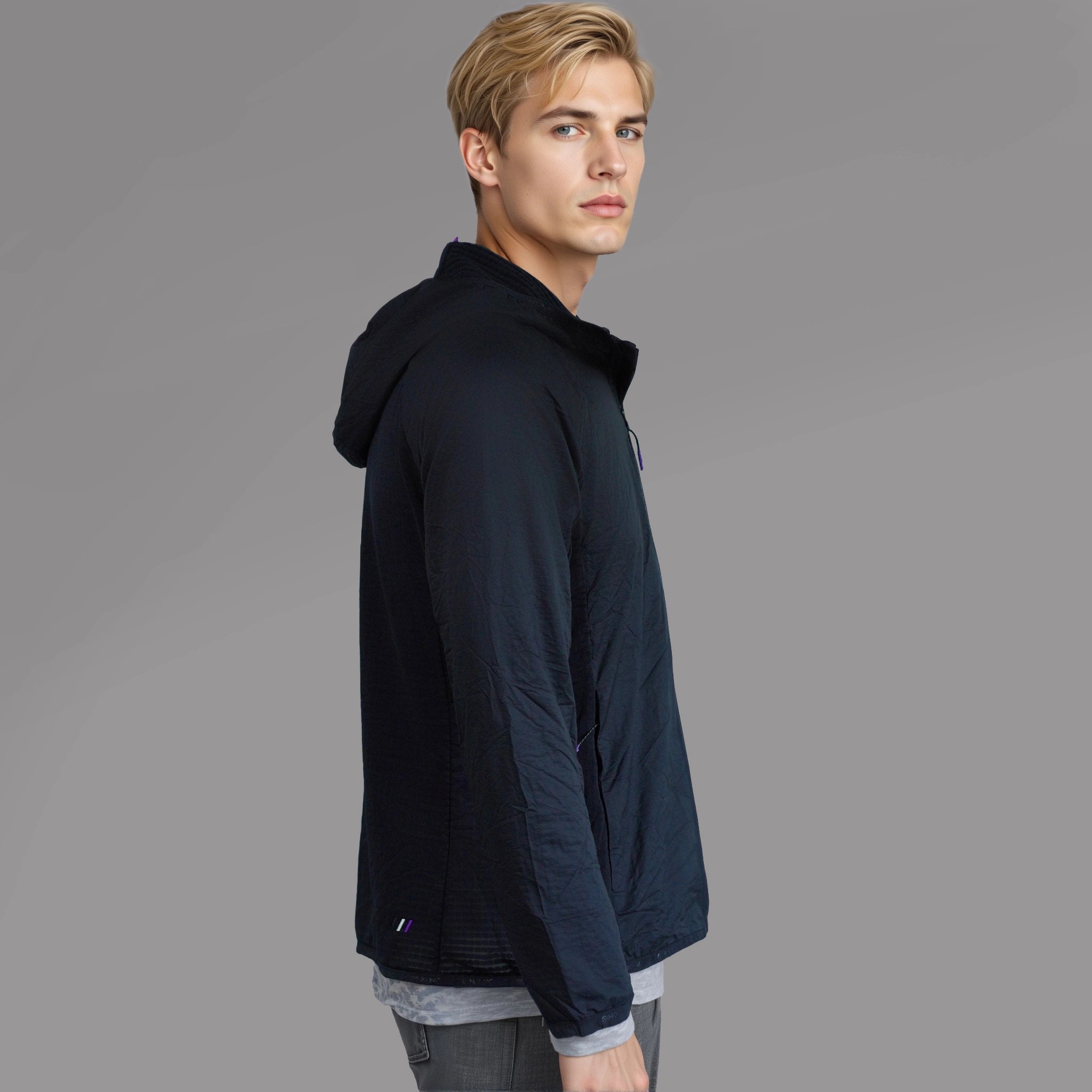 Men thermal hoodie black