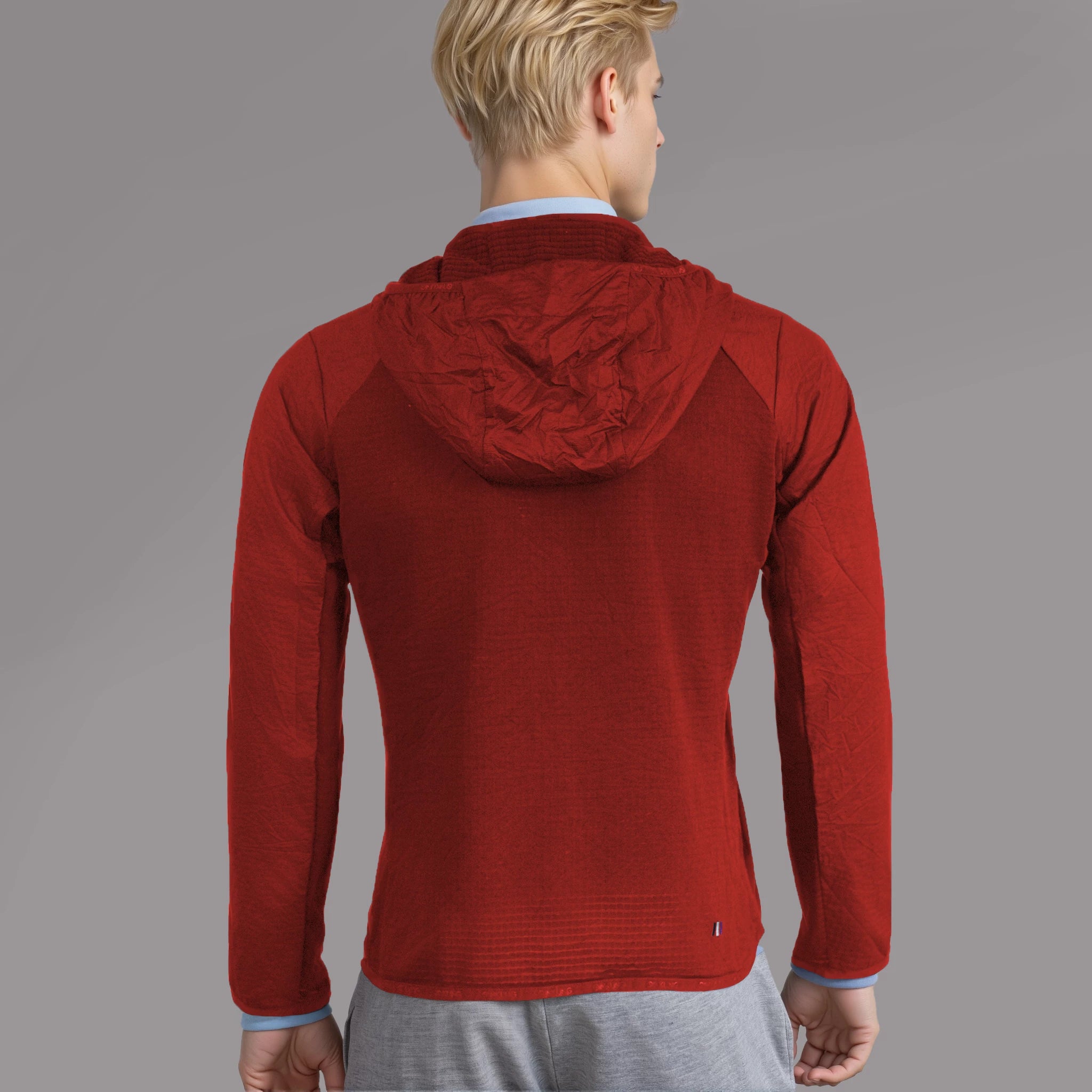 Men Thermal Hoodie red
