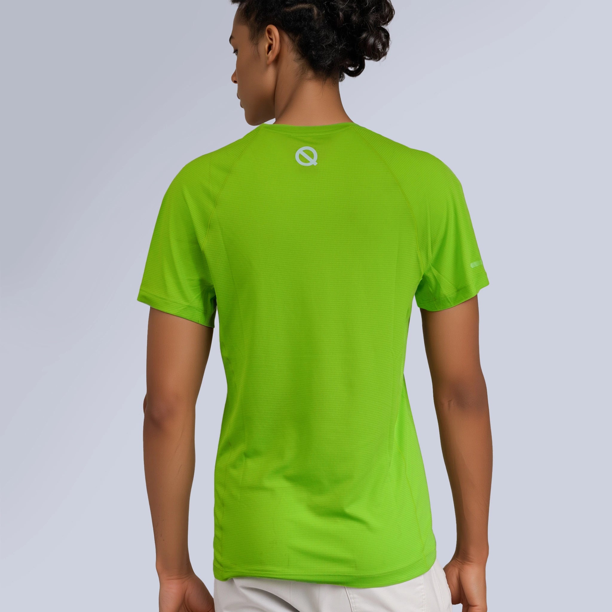 Women Air Mesh T-shirt lime green color