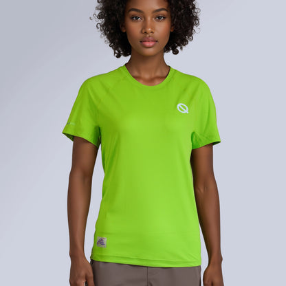Women Air Mesh T-shirt lime green color