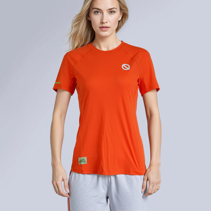 Women Air Mesh T-shirt orange color