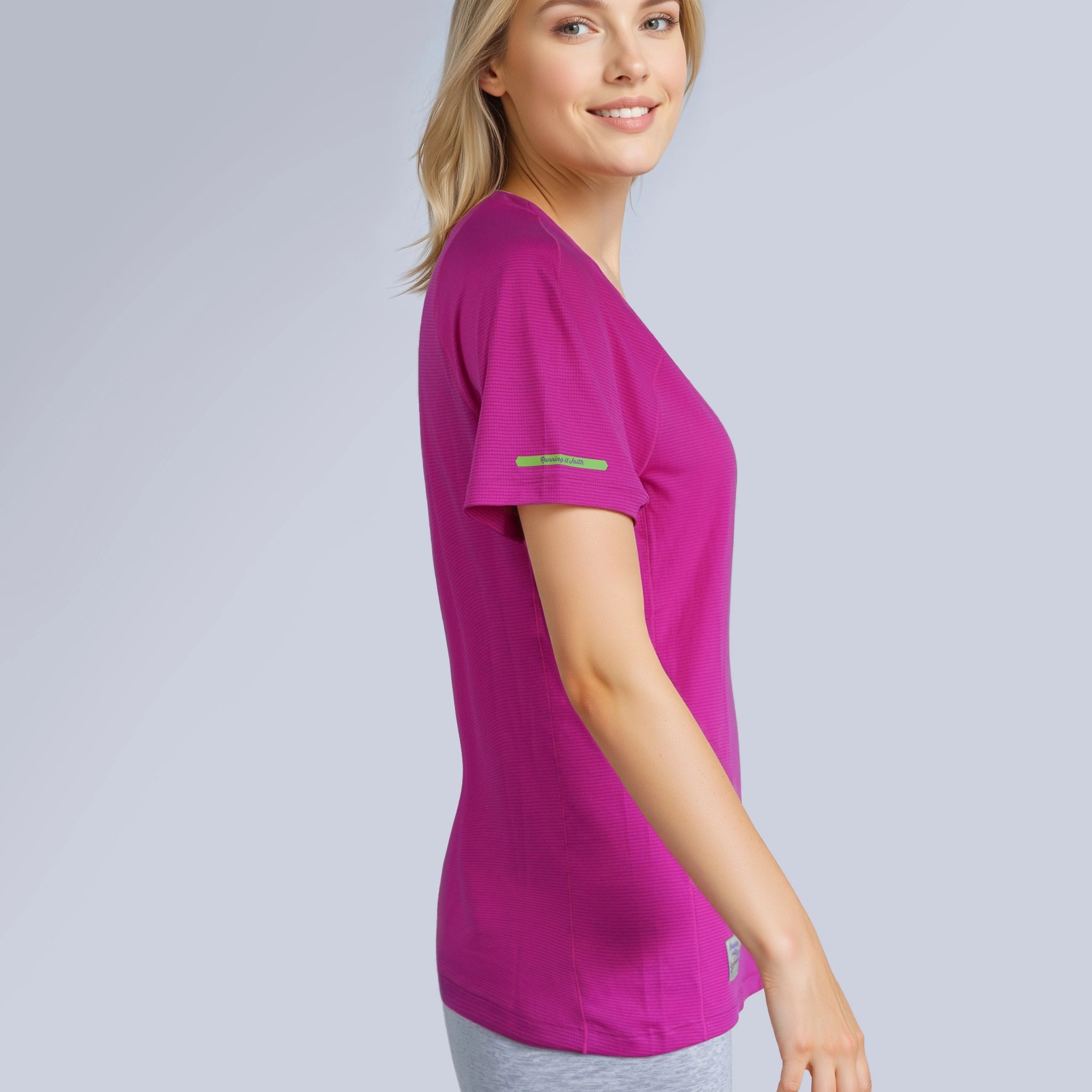 Women Air Mesh T-shirt pink color