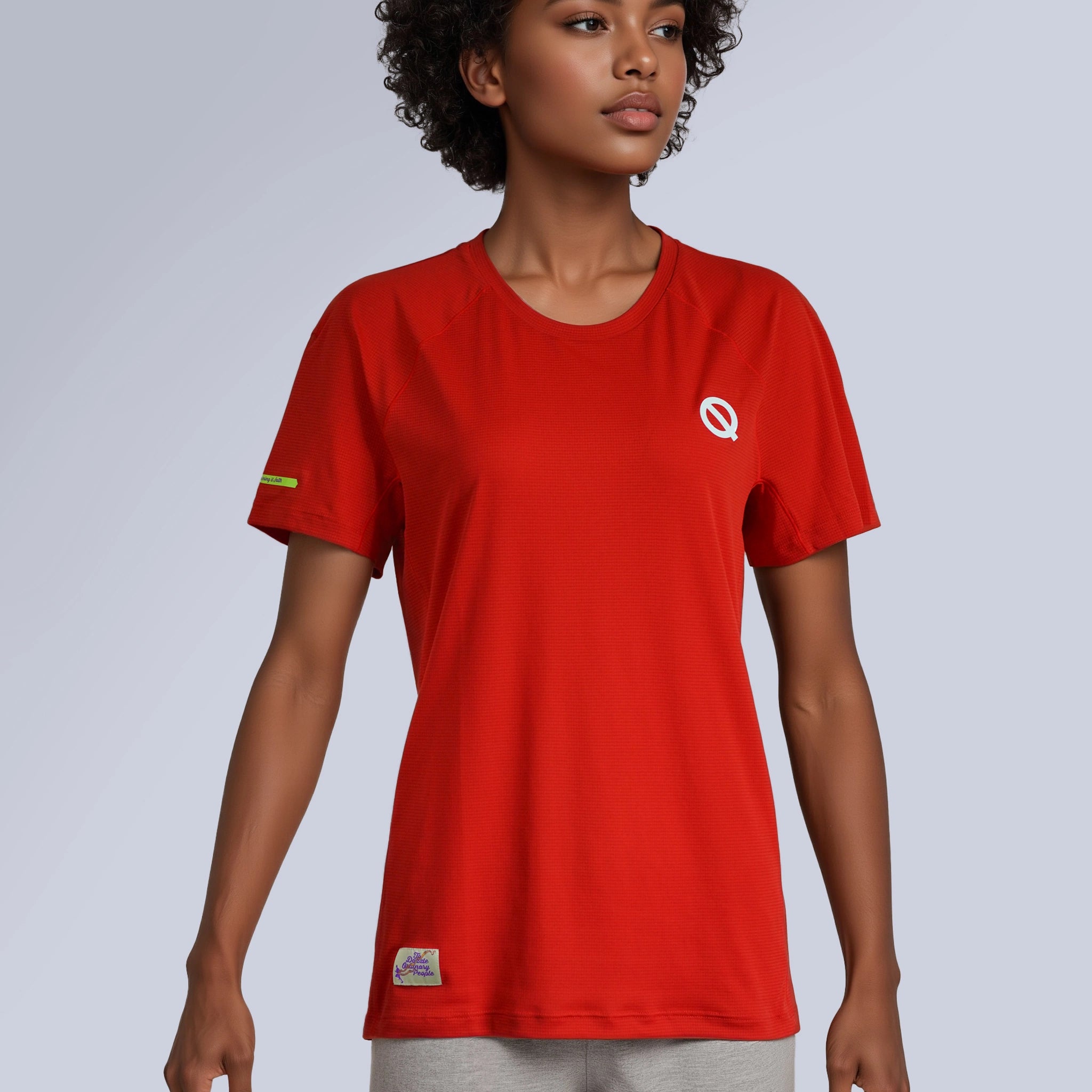 Women Air Mesh T-shirt red color