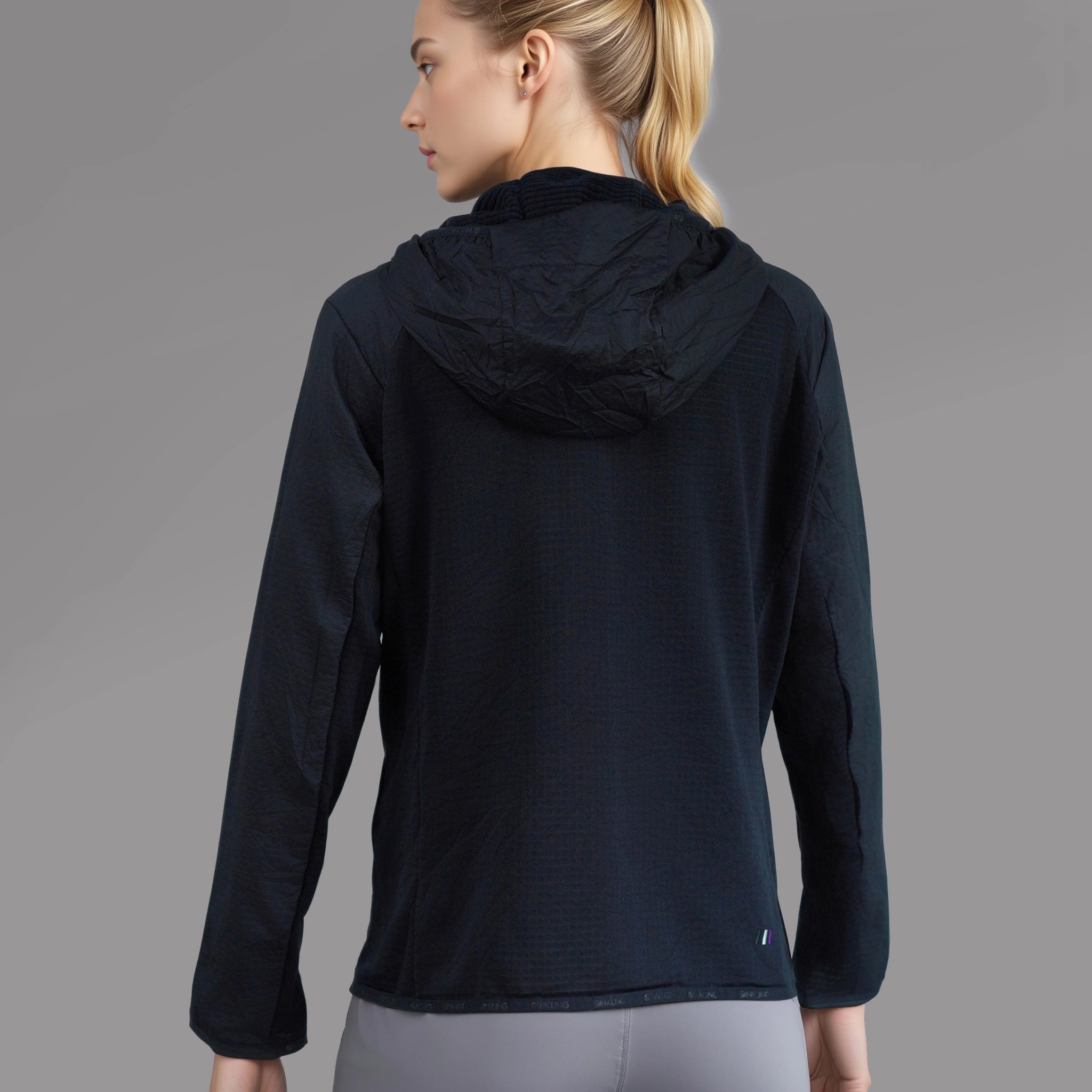 Women thermal hoodie black