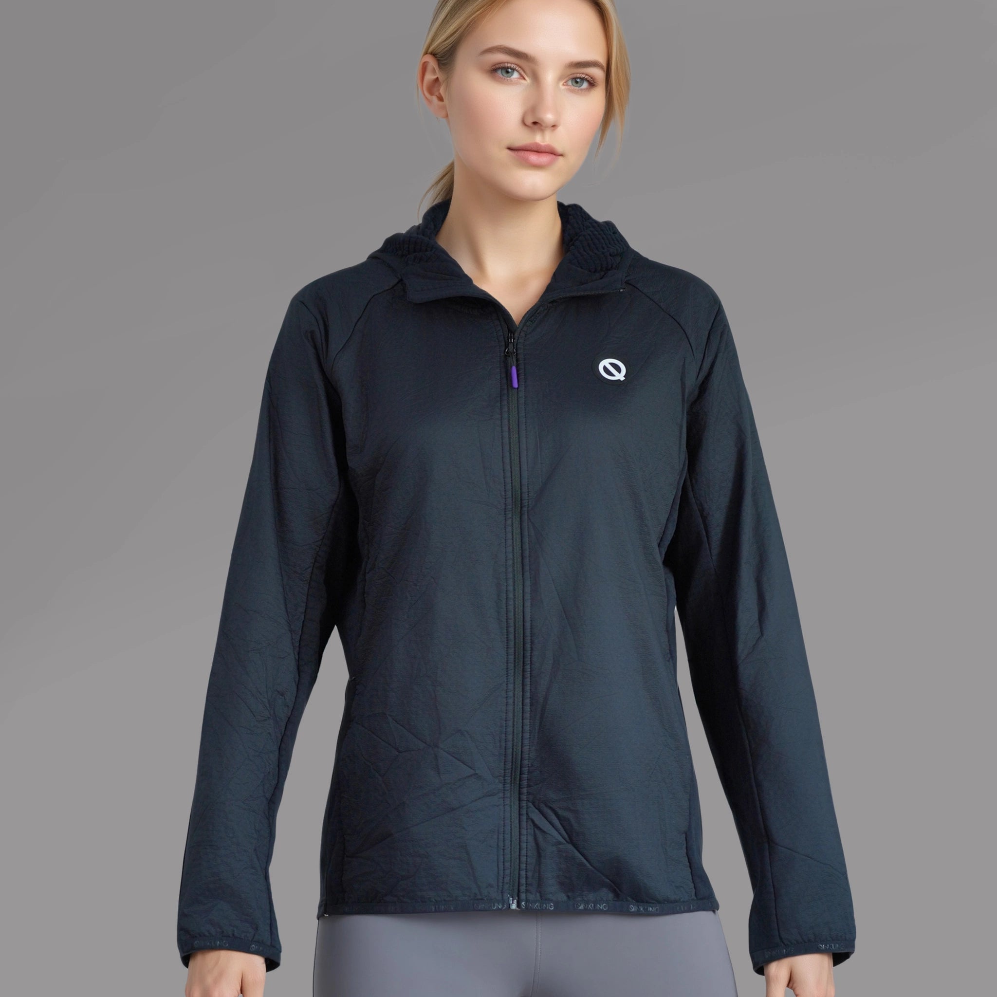 Women thermal hoodie black