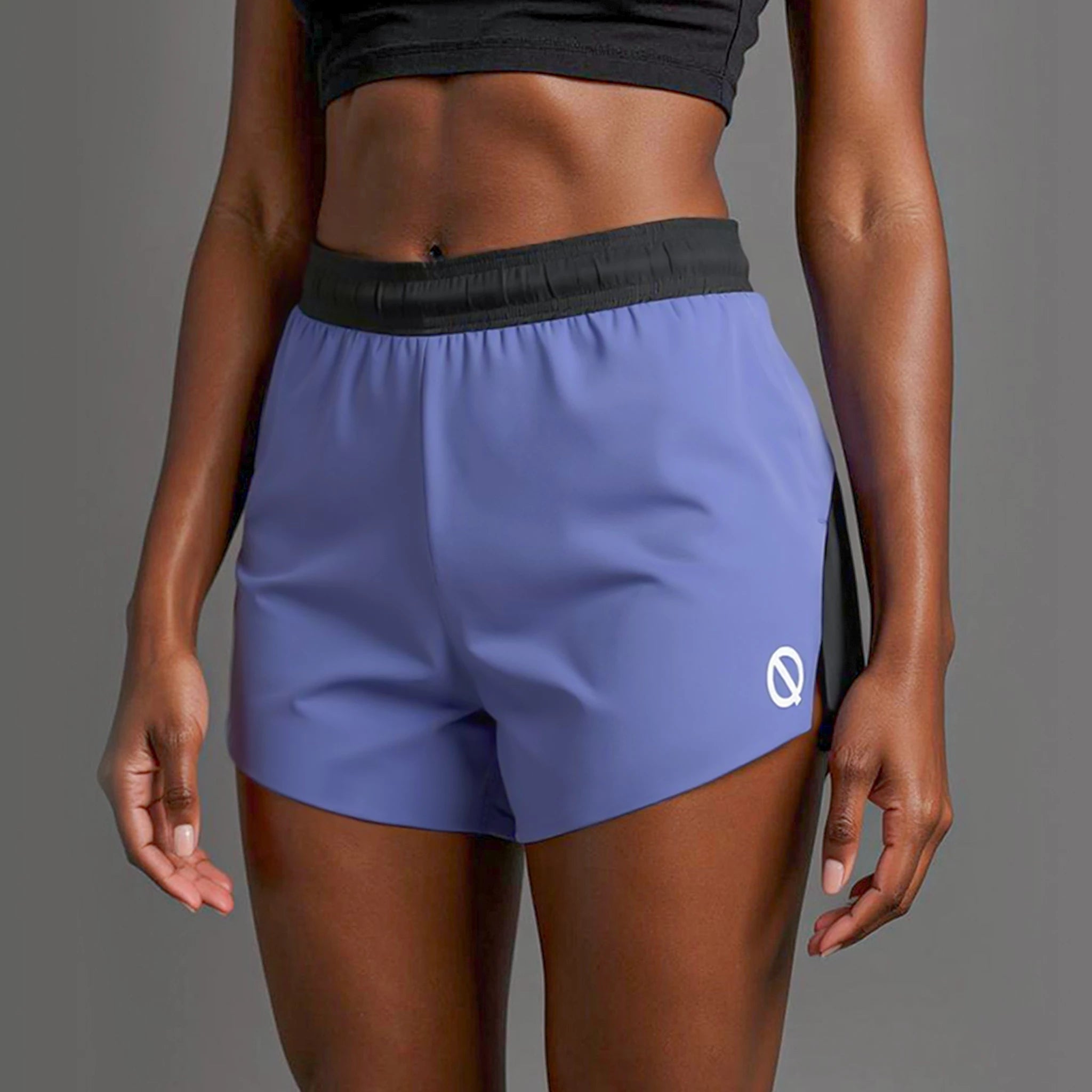 Womens Phantom Split shorts in blue black color