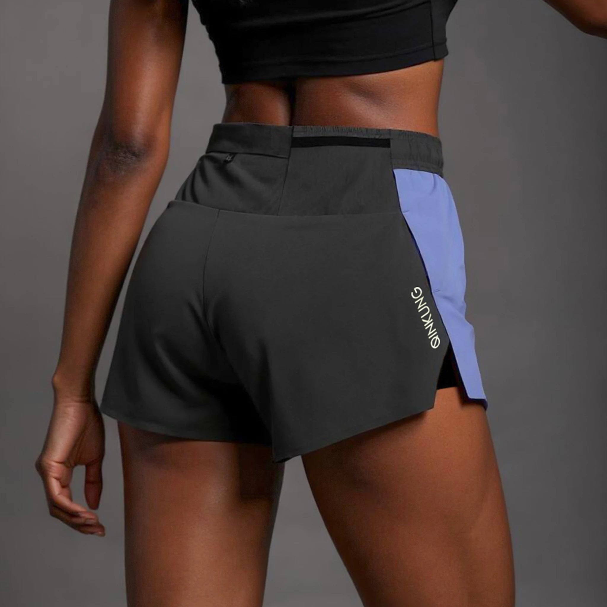 Womens Phantom Split shorts in blue black color